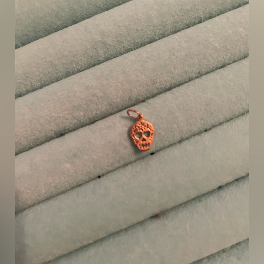 Gold Sugar Skull Charm